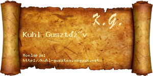Kuhl Gusztáv névjegykártya
